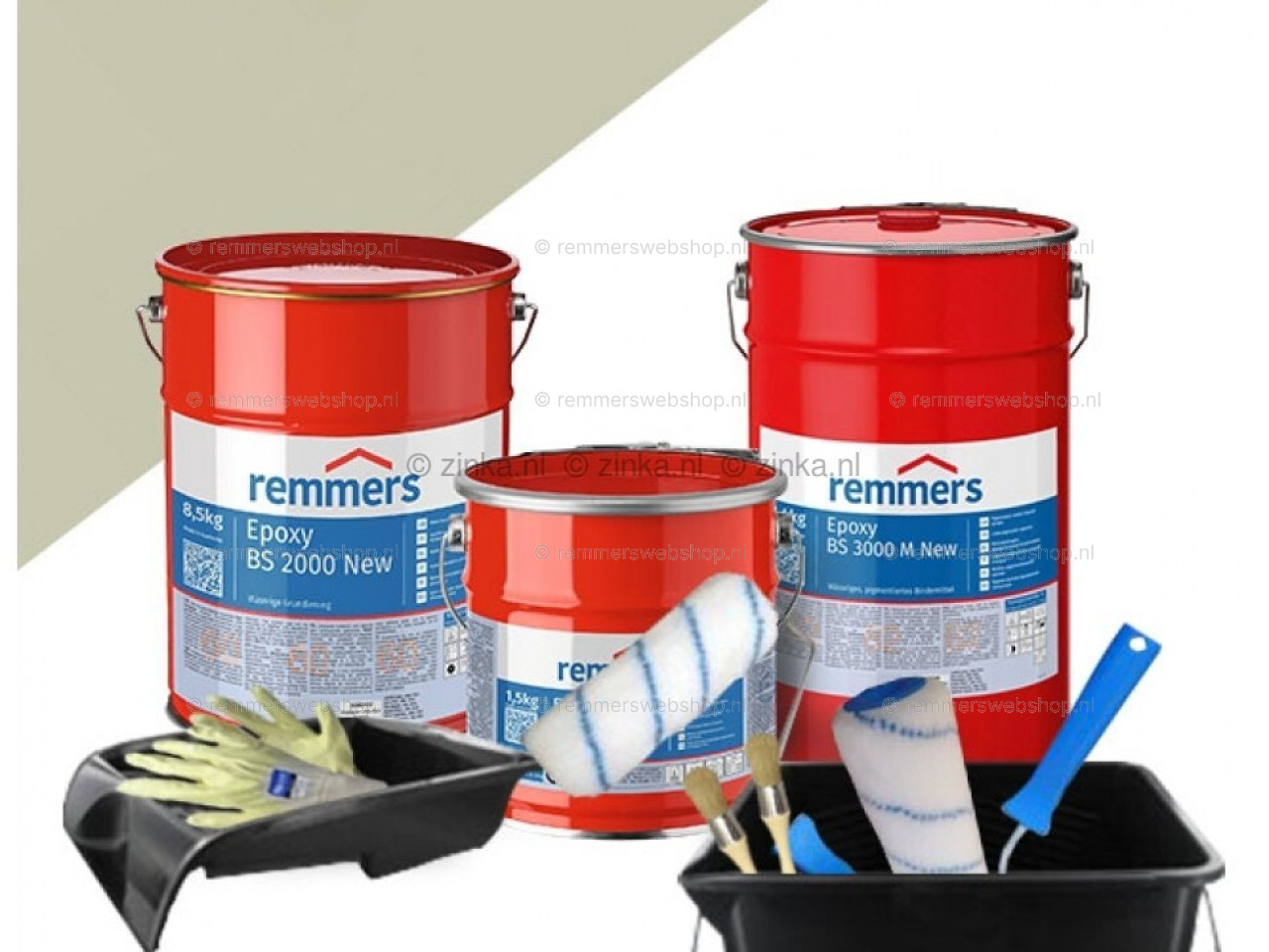 Complete set garagevloercoating kiezelgrijs