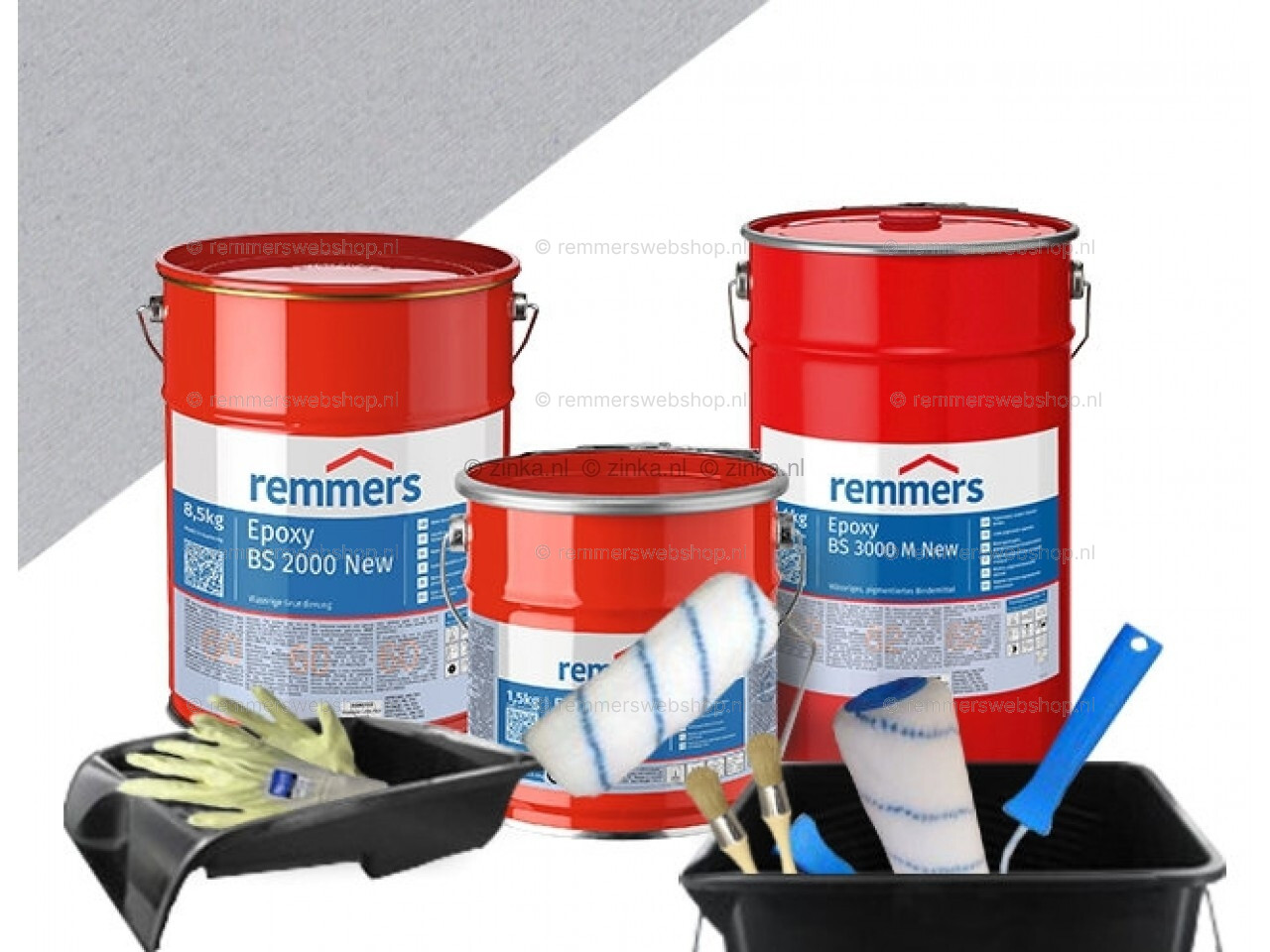 complete set garagevloercoating Lichtgrijs Starterskit ZK 26