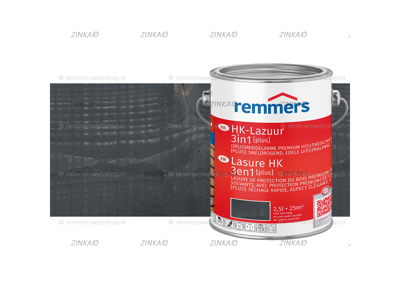 HK Lazuur 3in1 plus antracietgrijs FT20928 2.5 liter