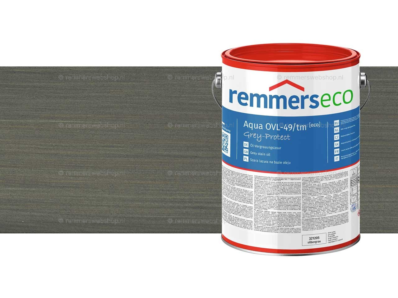 Remmers aqua ovl 49/tm olie vergrijzingsbeits graniet metallic