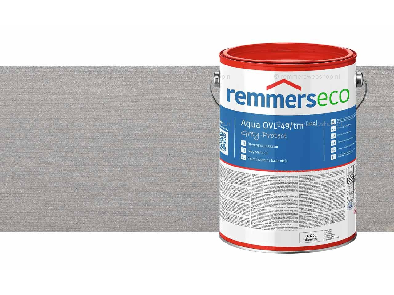 Remmers aqua ovl 49/tm olie vergrijzingsbeits platinagrijs metallic