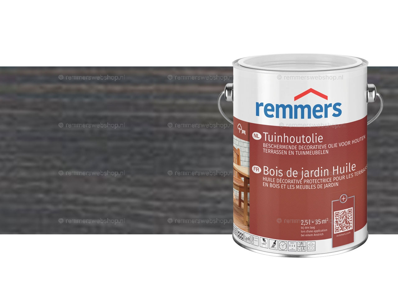 Tuinhoutolie antraciet intensief