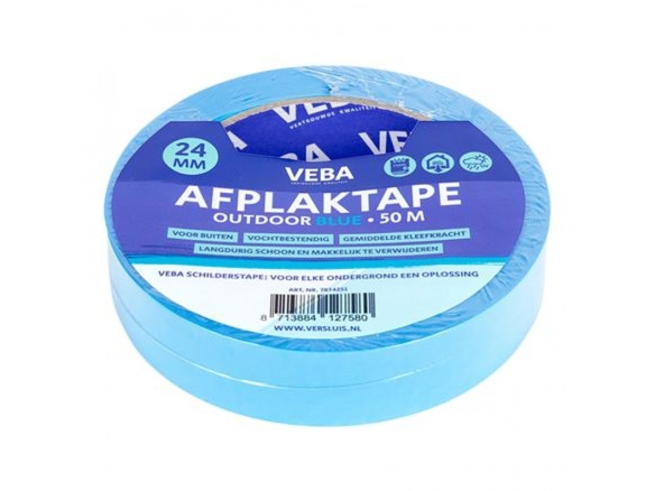 Afplaktape outdoor blue 24mm ZK 75