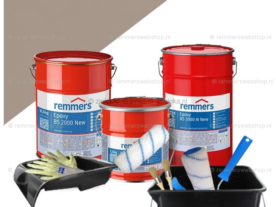 complete set garagevloercoating Steengrijs 6386 Starterskit ZK 26