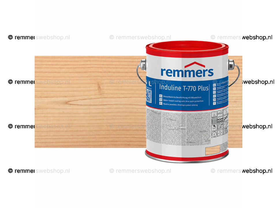Verpakking Remmers Induline T-770 Plus – kleurloze houtcoating voor buitengebruik, verkrijgbaar bij Bouwbescherming Webshop