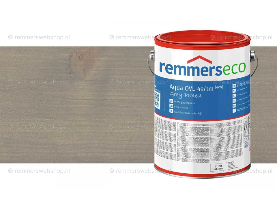 Remmers aqua ovl 49/tm olie vergrijzingsbeits staalgrijs metallic