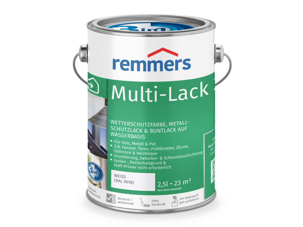 Remmers Multi-Lak 3-in-1 packshot - Weerbestendige lak voor hout, metaal en PVC