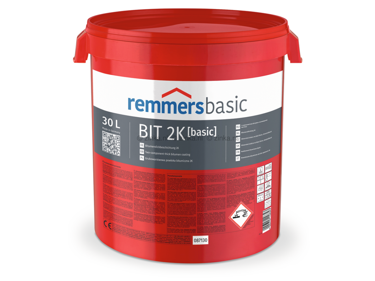 Emmer Remmers BIT 2K – 2-componenten bitumenafdichting voor kelder- en funderingswanden, geleverd in combiverpakking met poeder en emulsie.