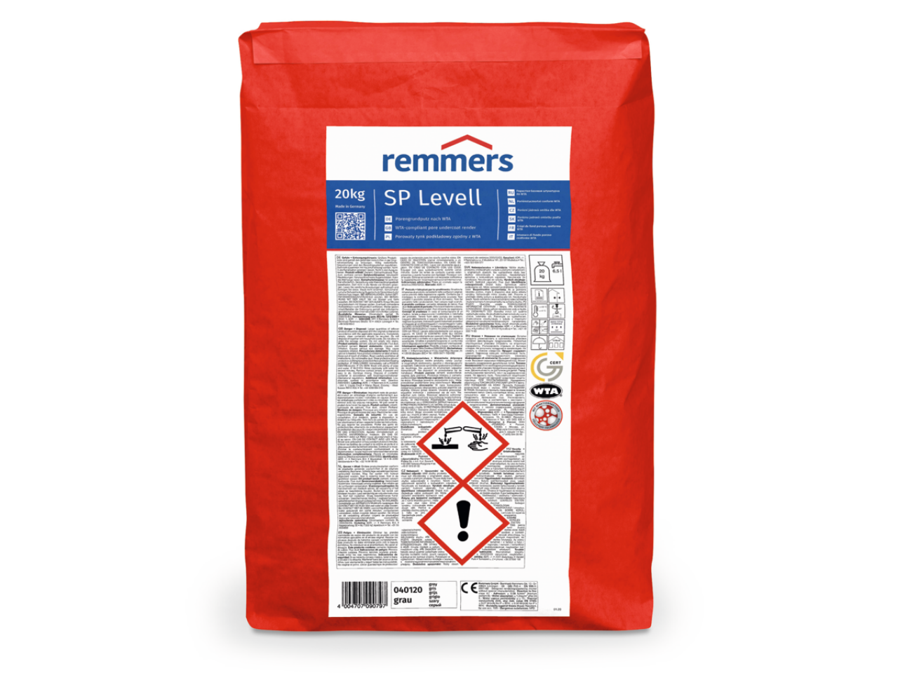 Zak 20 kilo van SP Levell grondpleister