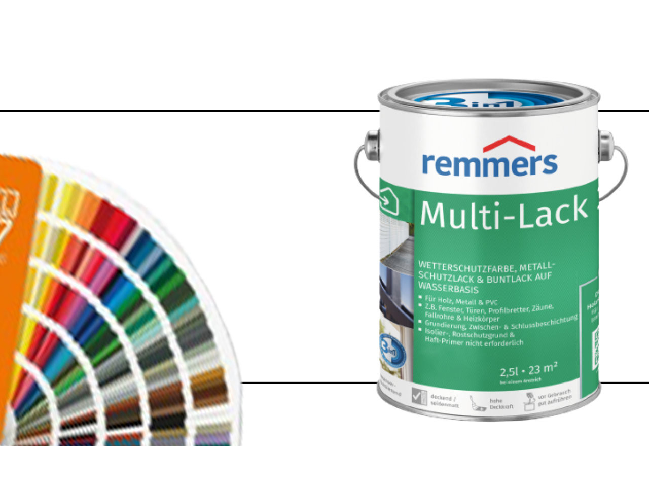 Remmers Multi-Lak 3-in-1 packshot - Weerbestendige lak voor hout, metaal en PVC - RAL