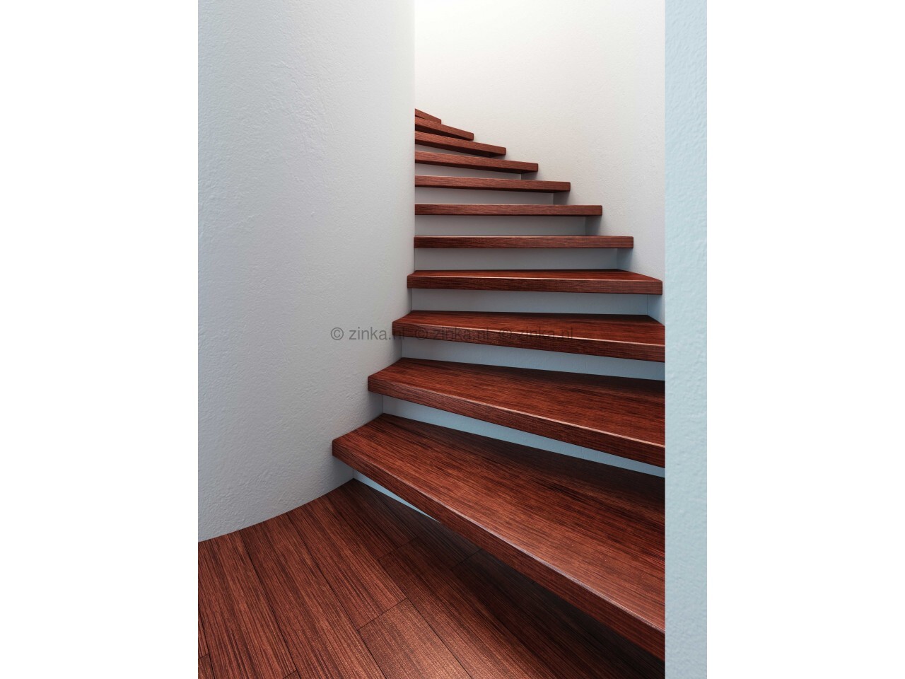 Trappen- en Parketlak aangebracht op een houten trap voor een matte en beschermende afwerking.