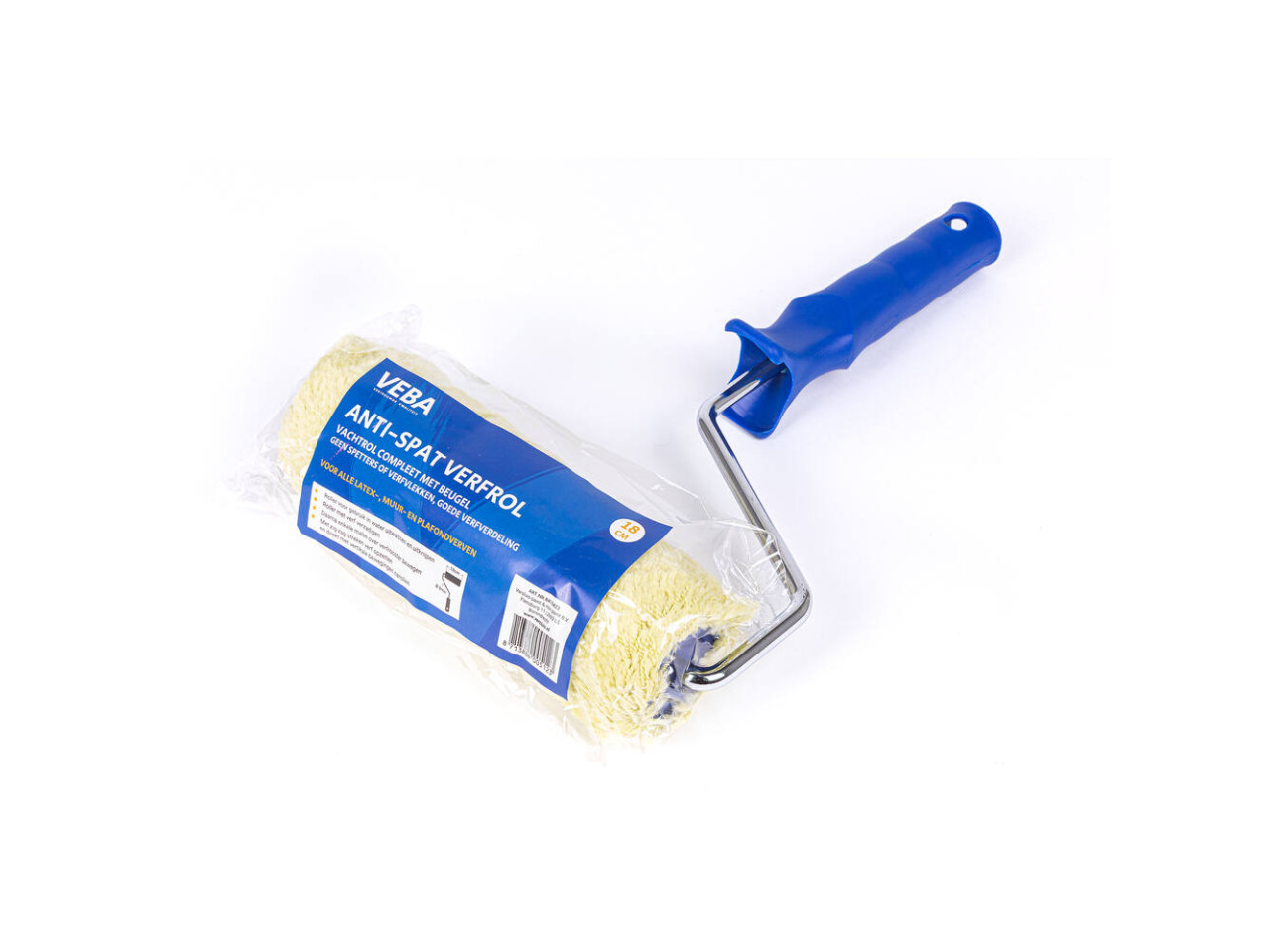 Anti-spat verfrol 18 cm met katoenen vacht en 8 mm beugel voor muur- en plafondverf