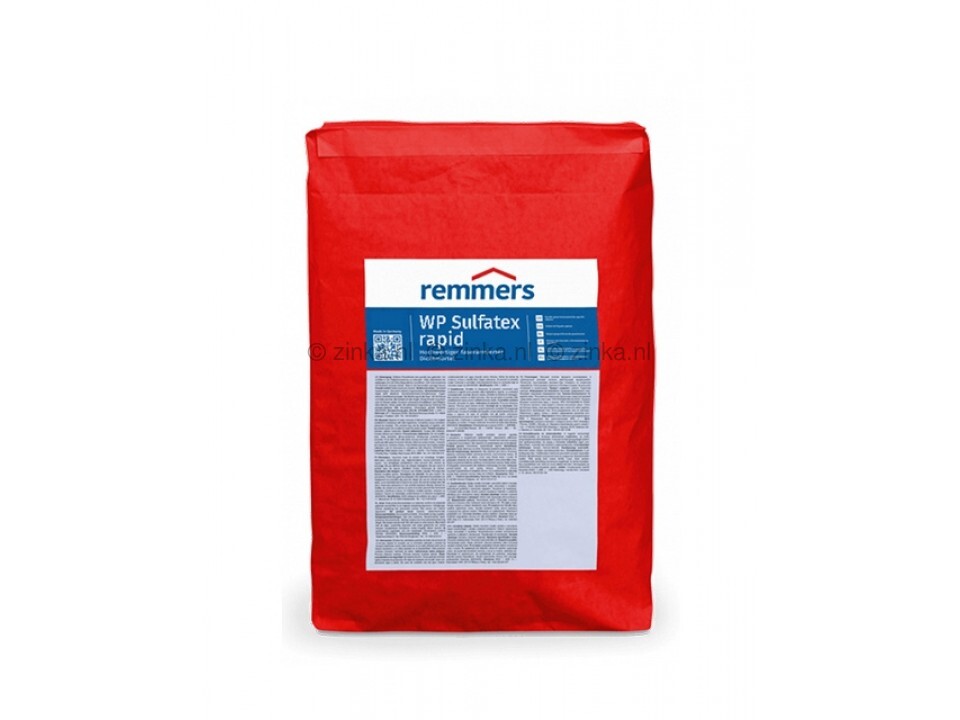 Remmers WP Sulfatex Rapid – sneldrogende minerale afdichtingsmortel in poedervorm, geschikt voor kelderafdichting en vochtige beton- of metselwerkondergronden.
