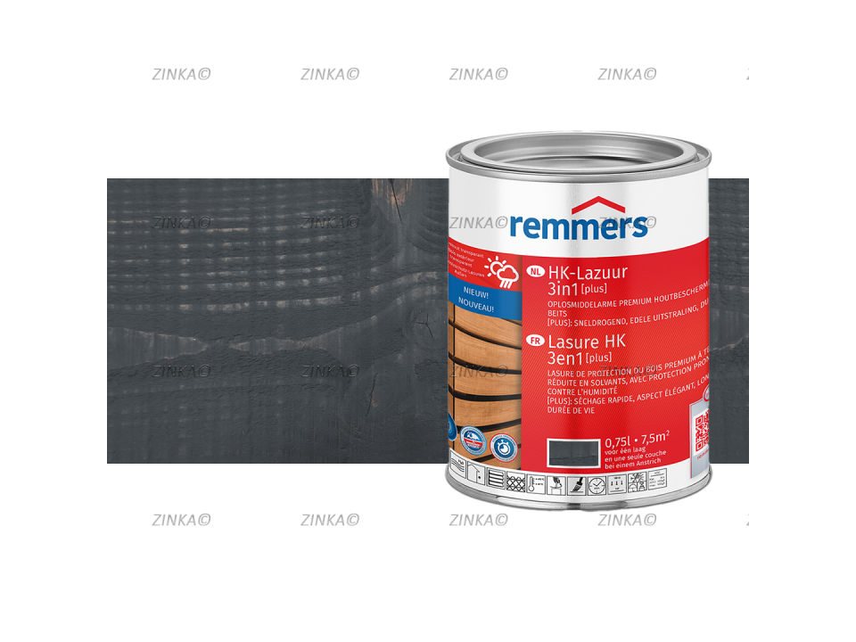 HK Lazuur 3in1 plus antracietgrijs FT20928 0.75 liter